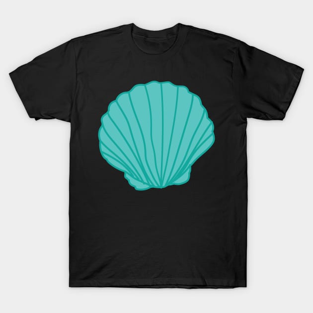 Teal Seashell T-Shirt by courtneylgraben